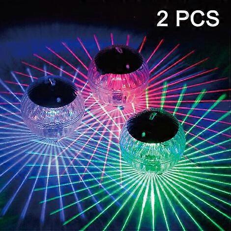 2pcs Floating Pool Lights Solar Battery Powered Flower Inflatable Ball Light Up Waterproof Outdoor Pool Ball Lights