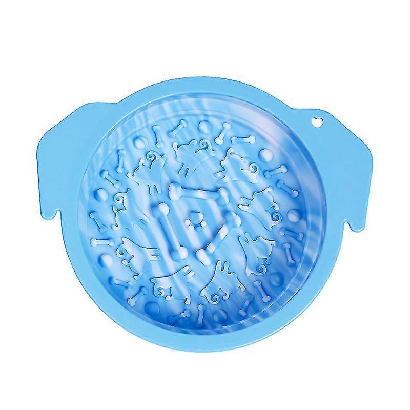 Faltbarer Slow Pet Feeder mit Absaugung Tragbarer Silikon-Wasserfutternapf (blau und weiß) - ya01