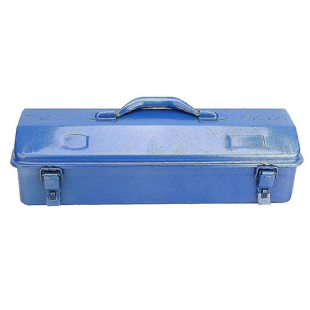 Thickened Iron Toolbox with Lock, Telescopic Handle, Multi-Function Storage Box, 43x18x11cm, Blue