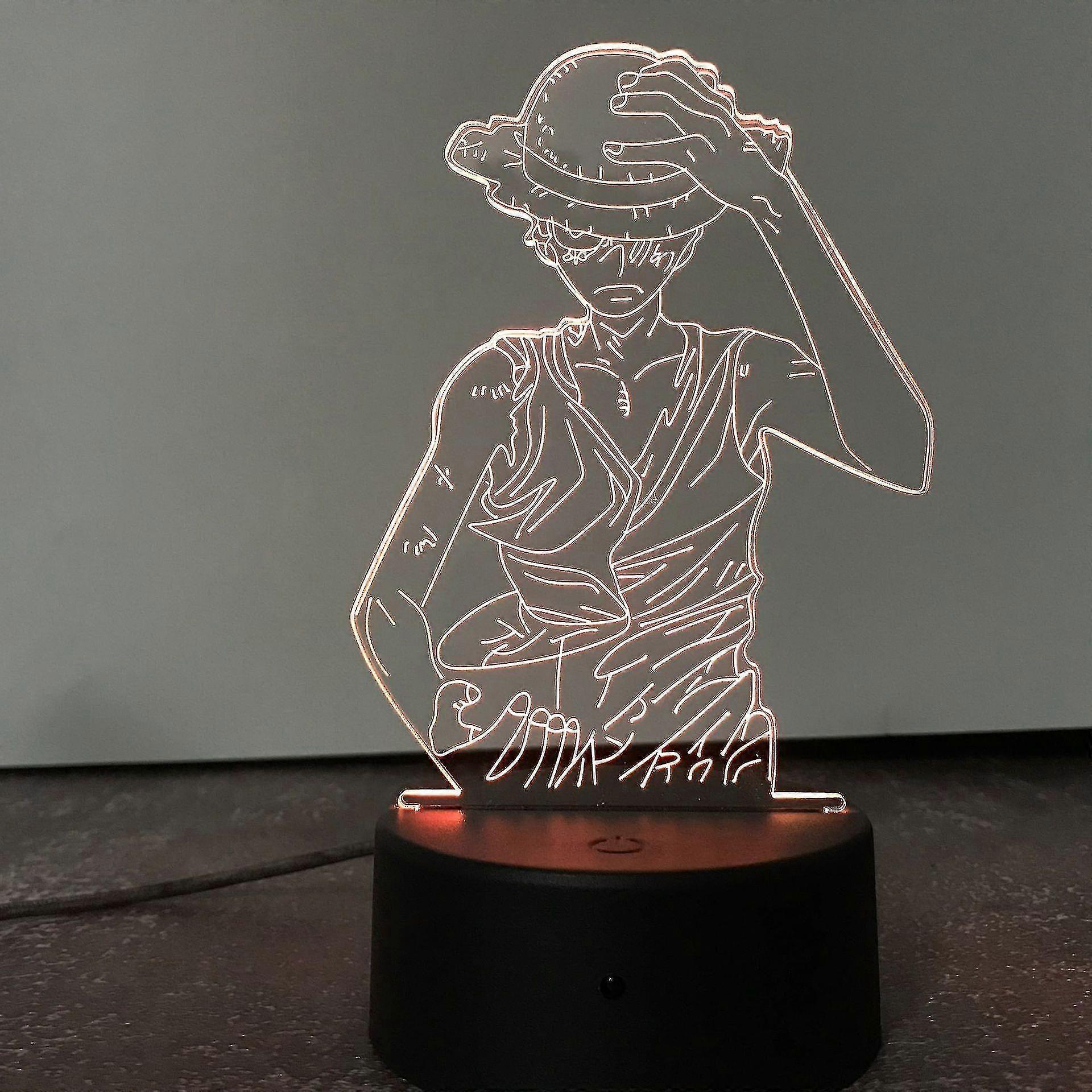 New 3d Night Light Anime Hand-made Usb Black Touch Remote Control 16 Colors Creative Small Table Lamp 11 Black Remote Control 16 Colors