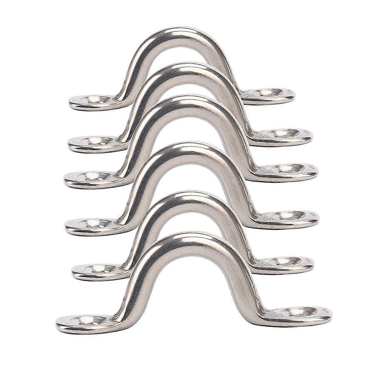 Pack of 6 Stainless Steel Bimini Boat Top PAD EYE , Eye Straps, Tie Down, Kayak Deck , Tie Down Anchor Point, footman's loop FOR Kayak Canoe Rigging