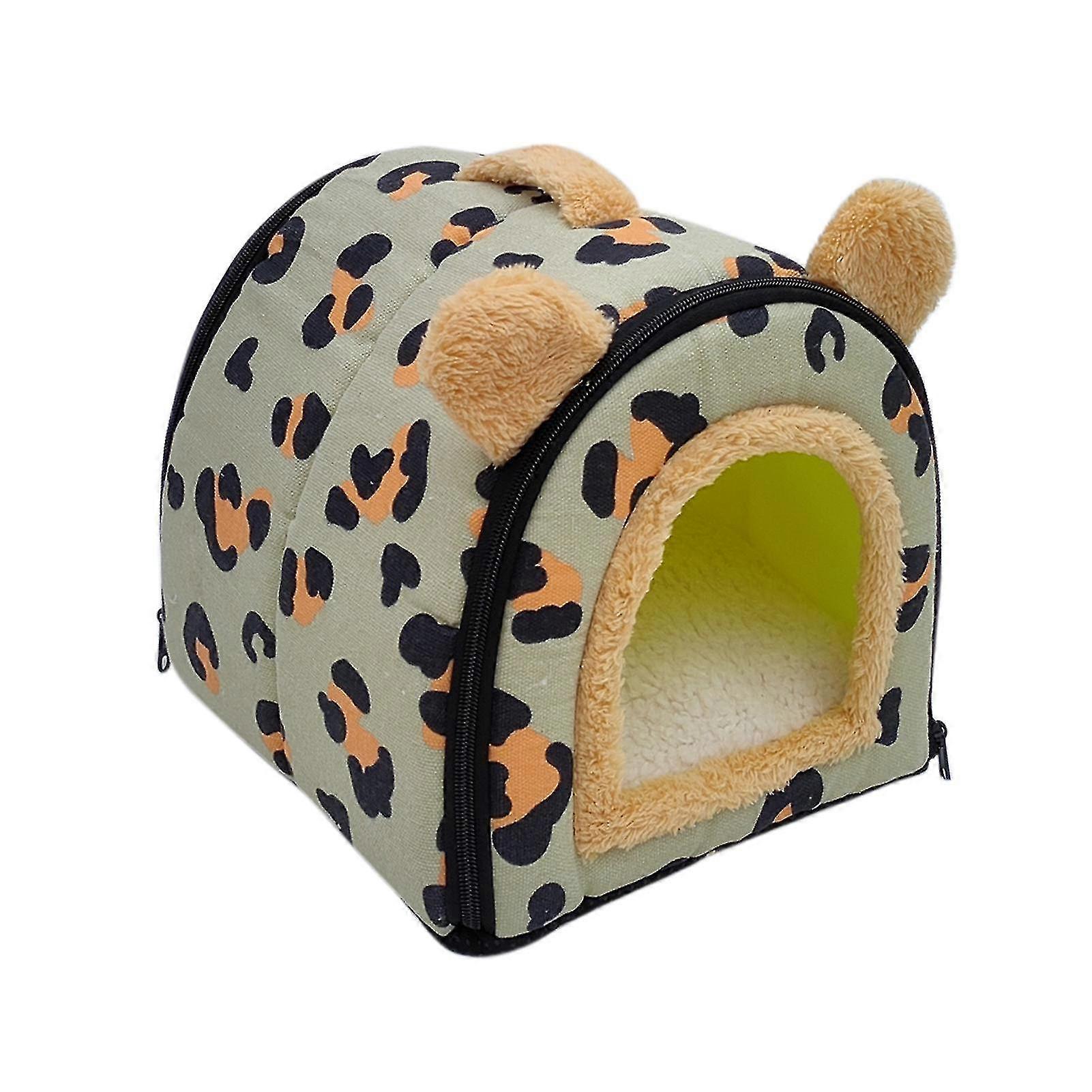 Pet Bed Cozy Rabbit Small Animals Hideout Stable With Removable Pad Warm Nest