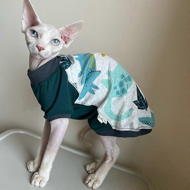 Fashion Sphynx Cat Clothes Japanese style Cotton T-shirt For Hireless cat Dogs Devon Rex Cute Coat For Summer Spring Outwear