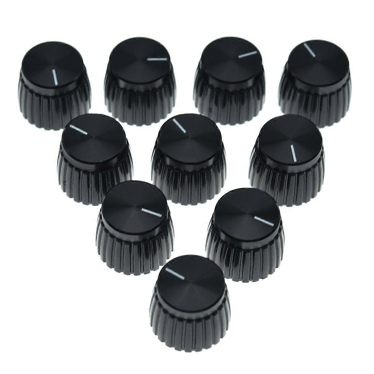 10pcs Guitar Amp Amplifier Push On Fit Knobsblack coverWith Chrome Cap Top Fits