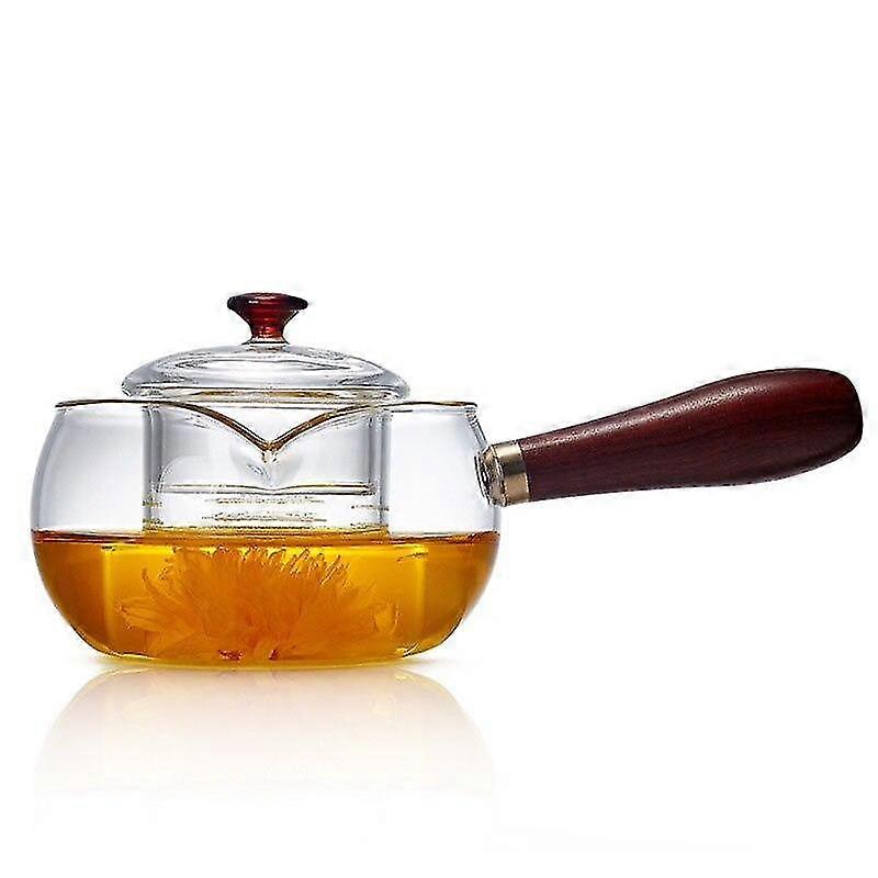 Teapots Wooden Handle Regimen Steaming Kettle Heatable Borosilicate Glass Teapot With Handle Flower