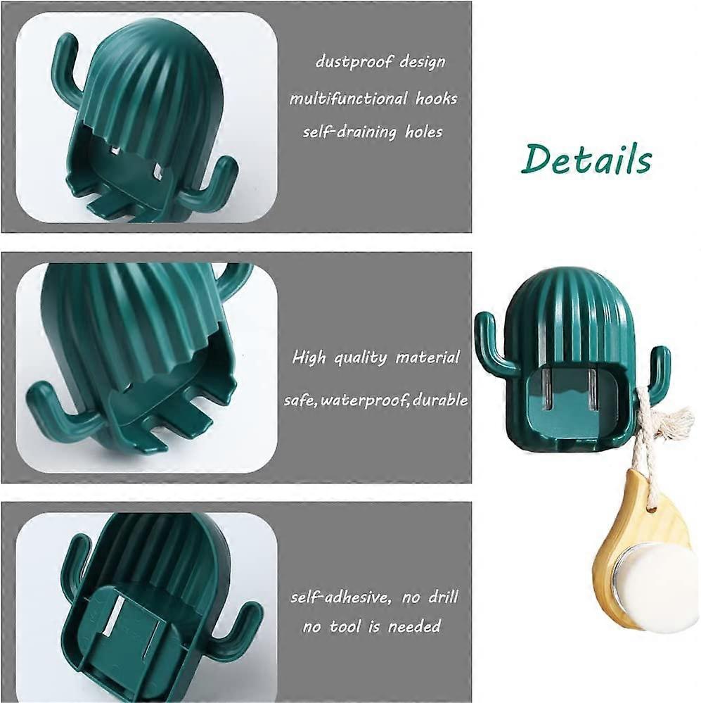 4Pcs Cute Kids Toothbrush Holder, Wall Mounted Cactus Toothbrush Stand ...