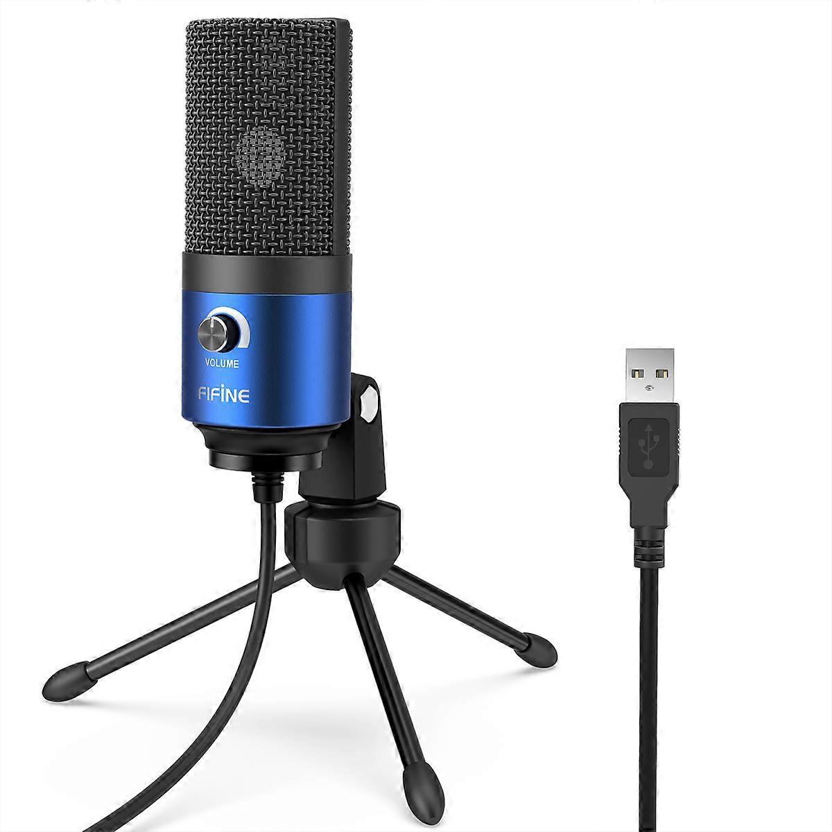 Fifine Metalowy mikrofon pojemnościowy USB do nagrywania do laptopa Windows Kardioidalne nagrywanie studyjne Wokal Lektor, Video-K669