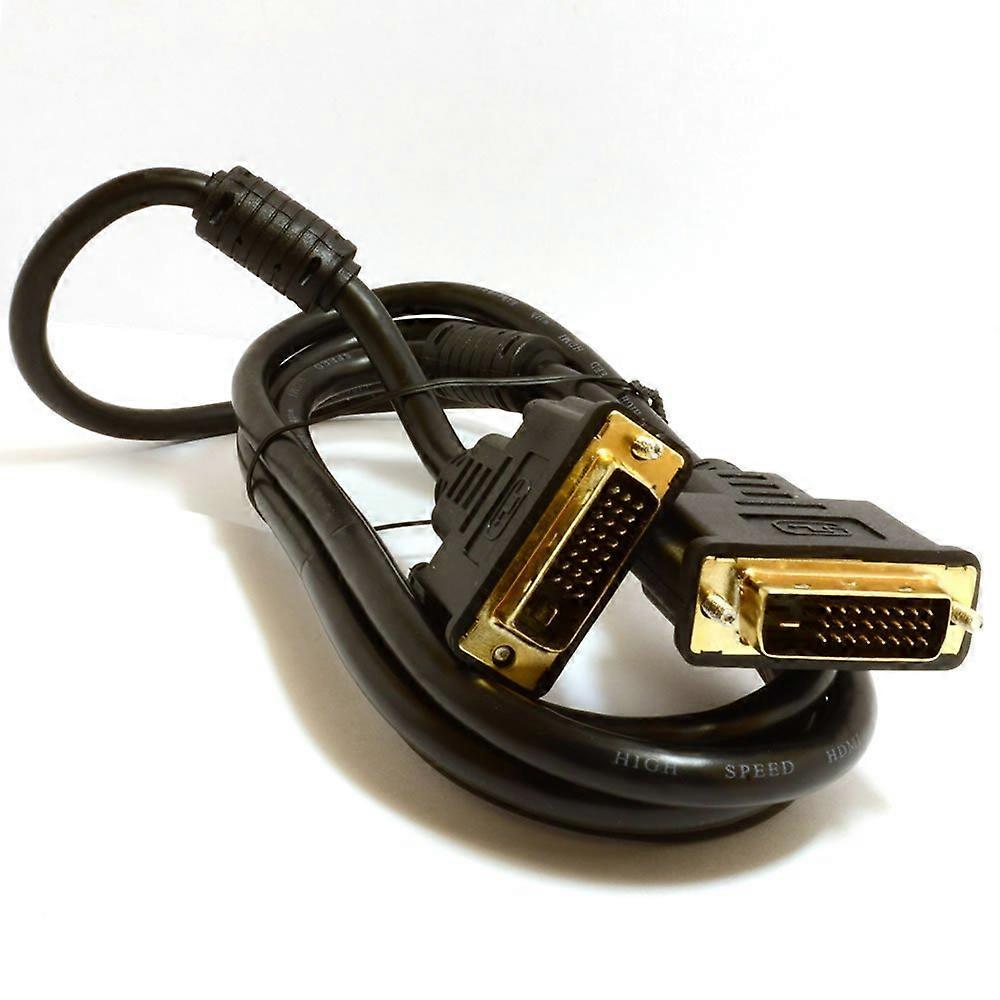 DVI-D Dual Link 24+1 pinů s feritovými jádry Kabel samec-samec zlatý