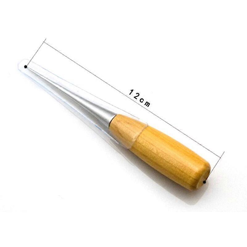 100% New Upgraded Leather Craft Stitching Awl Tool with Wood Handle for Professional Repair