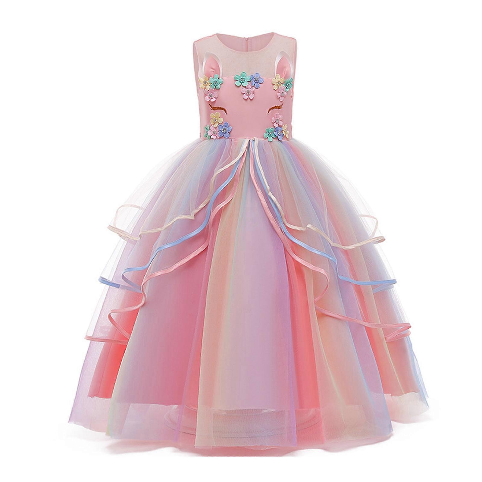 2023 Nová vylepšená princezna dívčí šaty party šaty duha krajka ples šaty zvláštní příležitosti ples