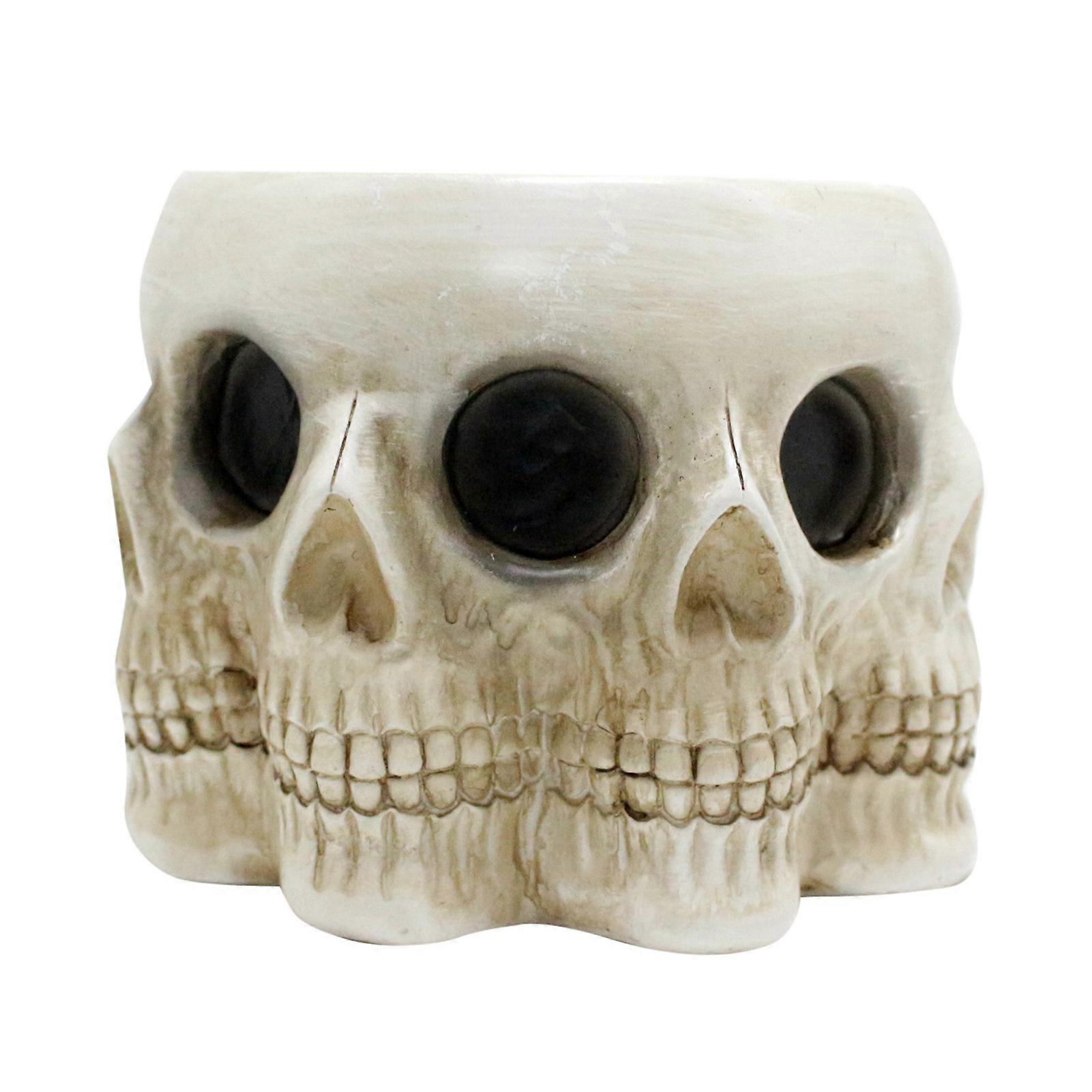 Creepy Skull Planter Succulent Vase Realistic Looking Multi-Face Design Horror Skeleton Planter Pot Halloween Party Resin Ornament Jikaix