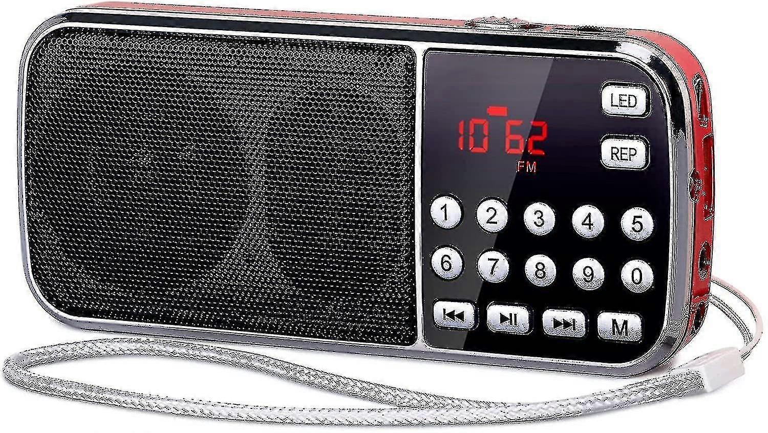Radio Bluetooth portable avec torche LED, alimentée par batterie rechargeable