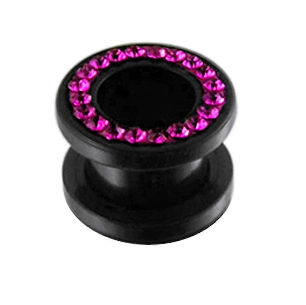 20mmマルチフクシアクリスタルストーンアラウンドブラックUVアクリルフレッシュトンネルイヤーピアスジュエリー
