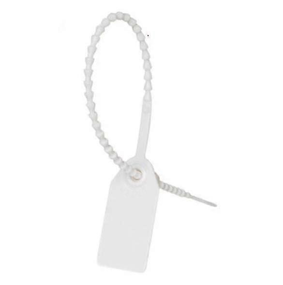 100 Plast Tamper Seals Zip Ties-hvit