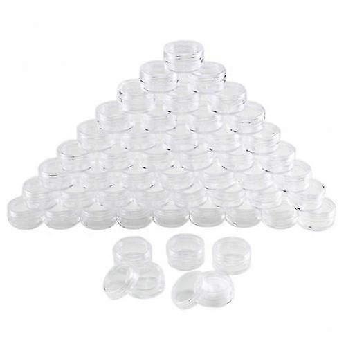 100 Pcs 5ml Clear Plastic Pot Jars Cosmetic Containers Sample Container Mini Bottle