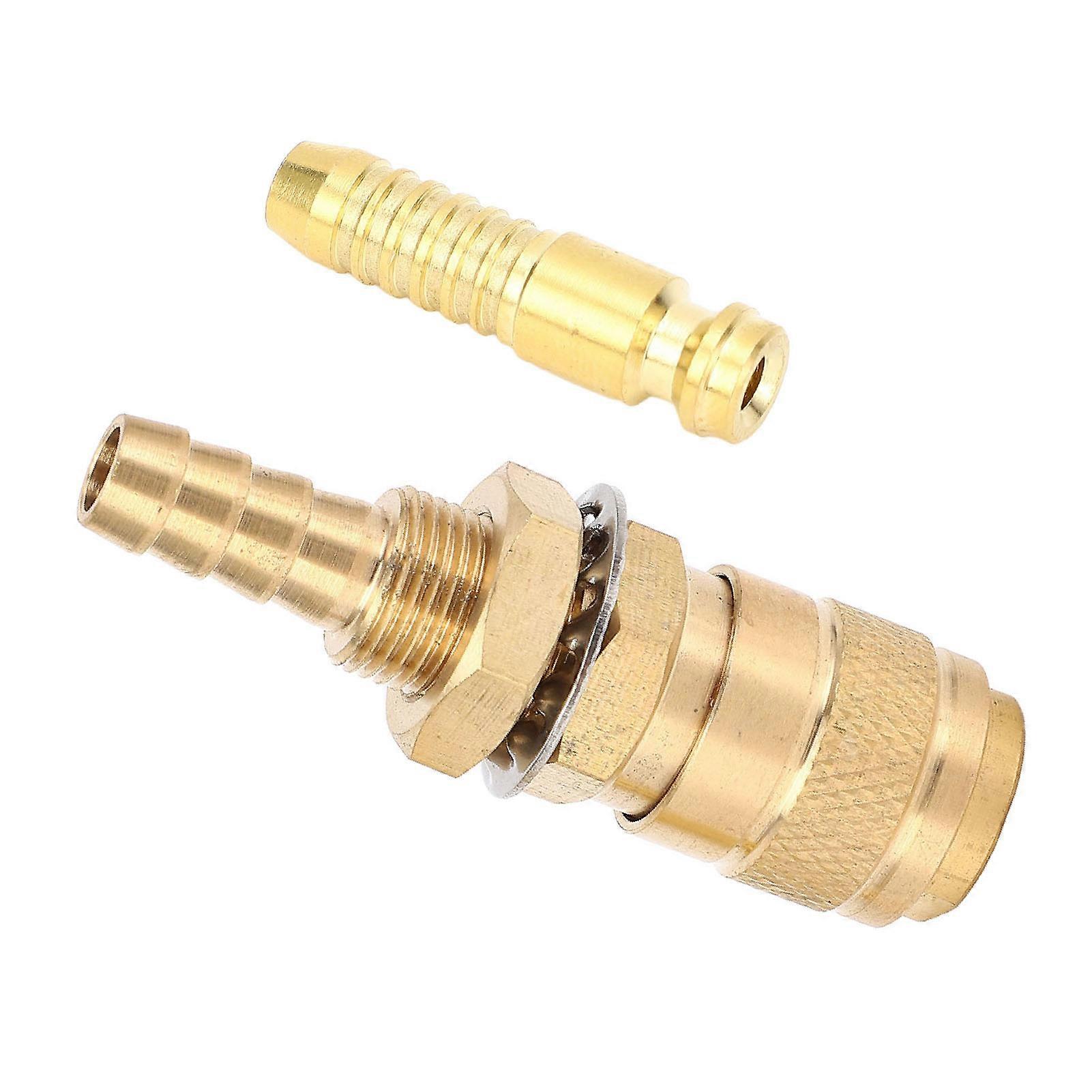 Water Cooled Gas Adapter Brass Welding Torch Gas Water Quick Connector for PTA DB MIG TIG 8mm/0.31in 