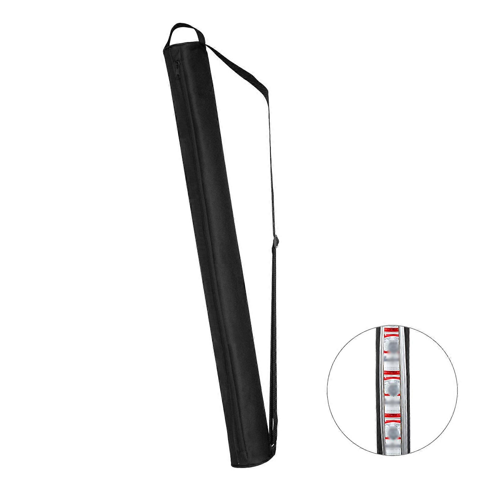 高尔夫啤酒饮料袋户外气瓶带冰袋，绝缘黑灰色牛津布罐装旅行冷却器，83x8x8cm