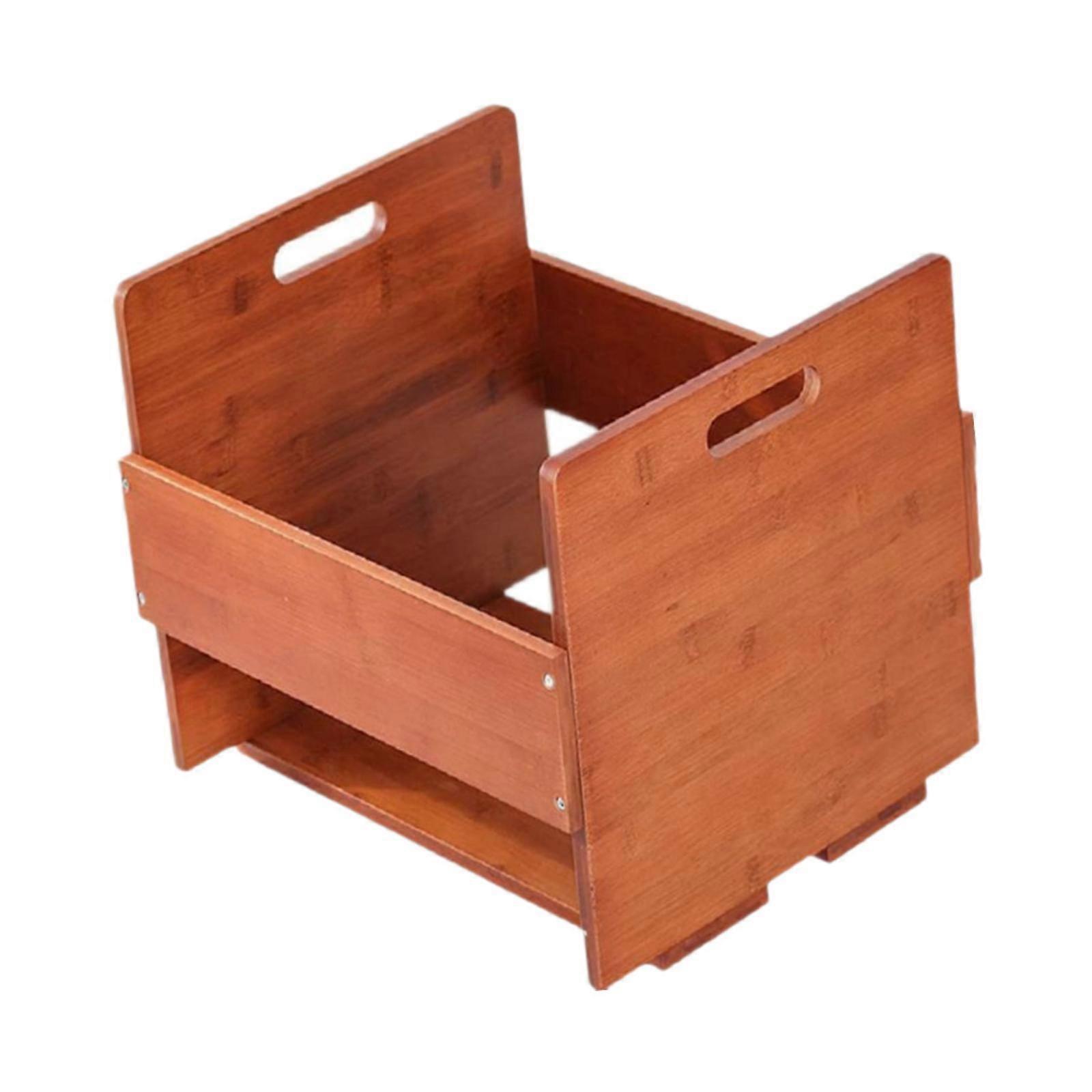 ビニールレコード収納ホルダー雑誌用ウッドデスクトップラックドキュメントブック