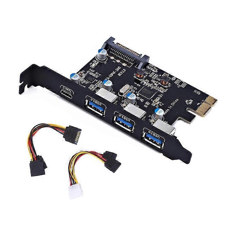 بطاقة توسعة USB3.0 PCIE 4 منافذ PCI-E إلى USB3.0 بطاقة محول من النوع C FL1100