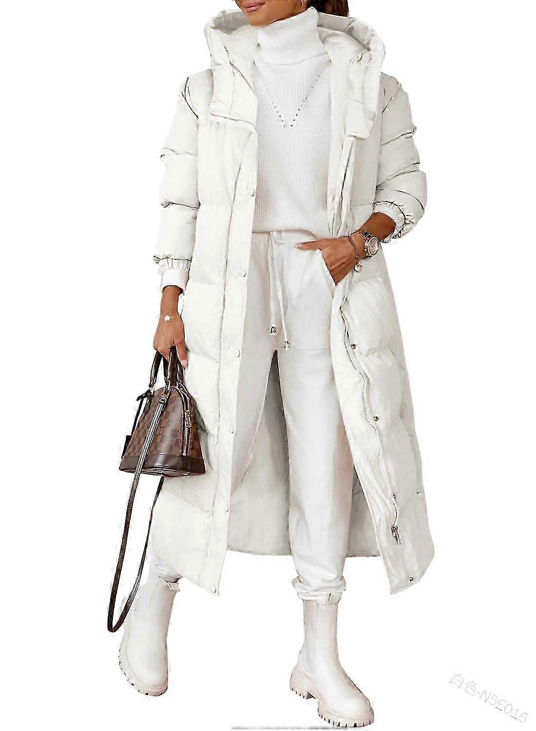 Damen Einfarbig Kapuze Erweitertes Temperament Baumwollgepolsterte Kleidung Mode Langarm Reißverschlusstasche Mantel