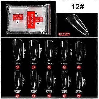 500kpl French Point Ballet Nail Clear Gelly Tips Soft Gel Full Cover kynsikärjet 12