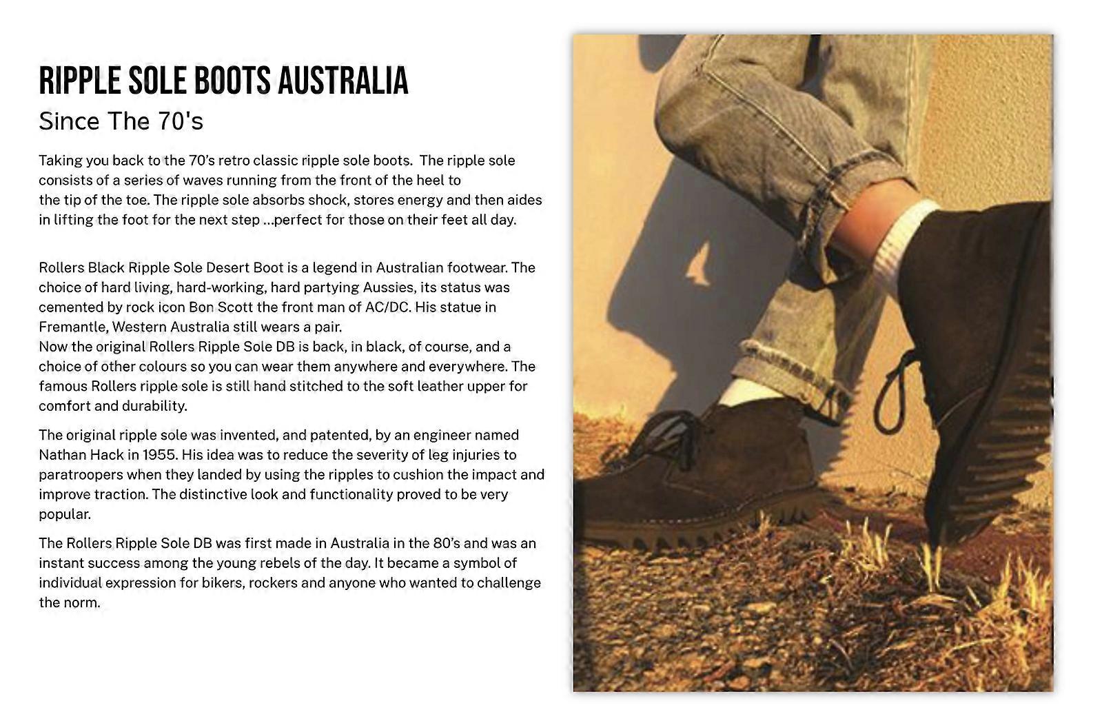 Ripple Sole Mens Harley Smooth Leather Desert Boots Chukka Shoes