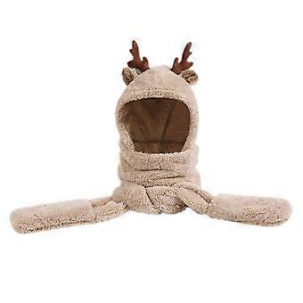 Winter Schal Handschuhe Ein Plüsch Süßes Geweih Hut