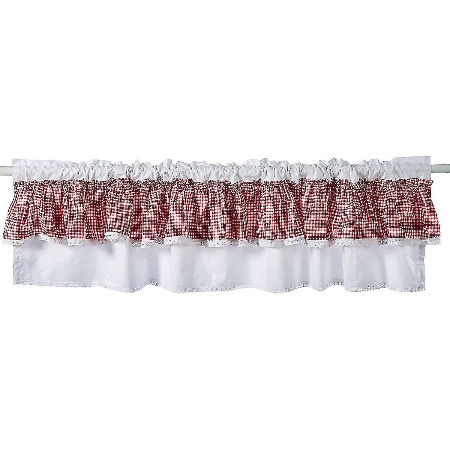 Pane Curtain Kitchen Curtain Short Store W X H: 150 X 40 Cm Shabby c Red Che,6731