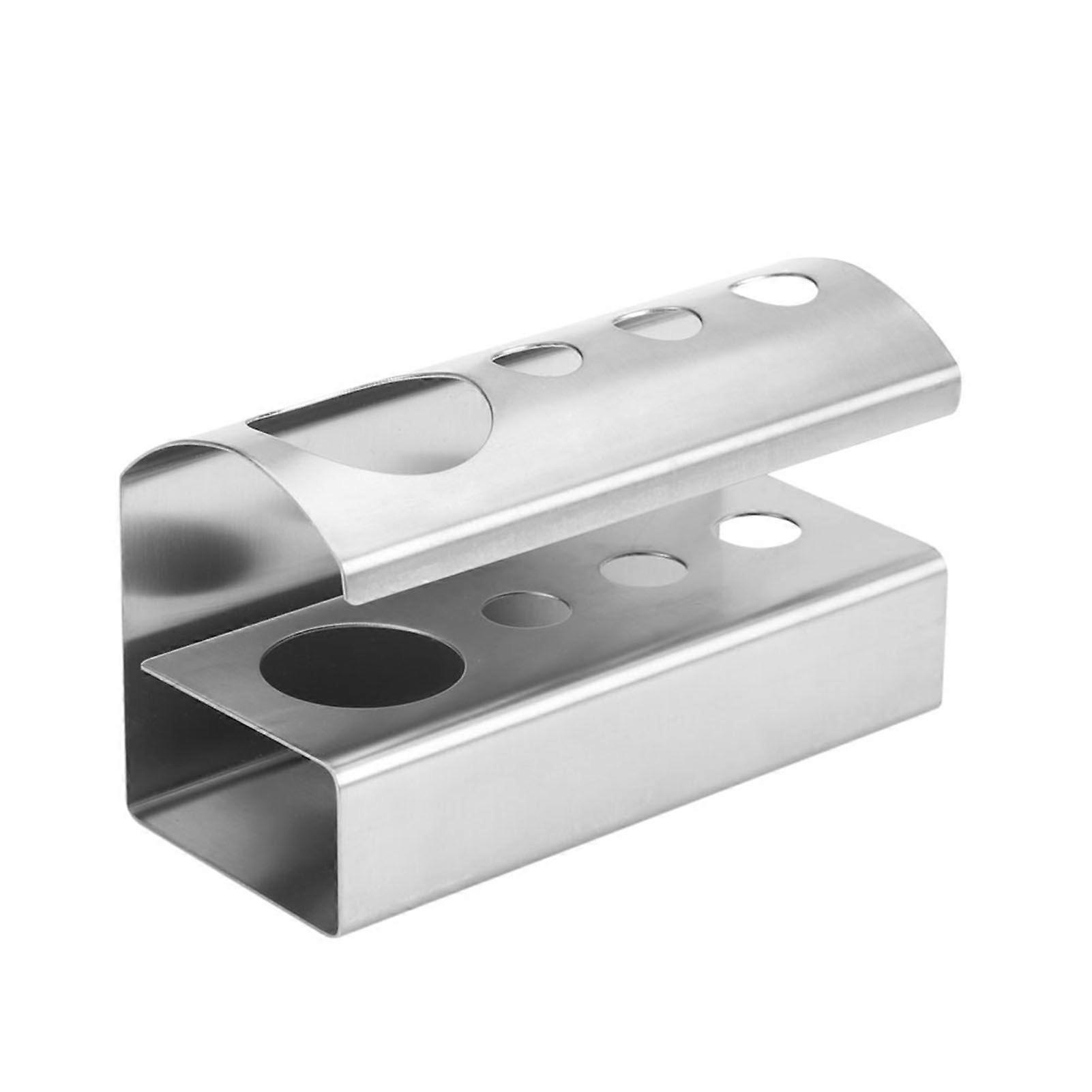 Stainless Steel 4 Position Toothbrush Rack Stand Toothpaste Bathroom Organizer