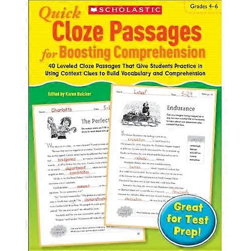 Quick Cloze Passages for Boosting Comprehension, Grades 4-6