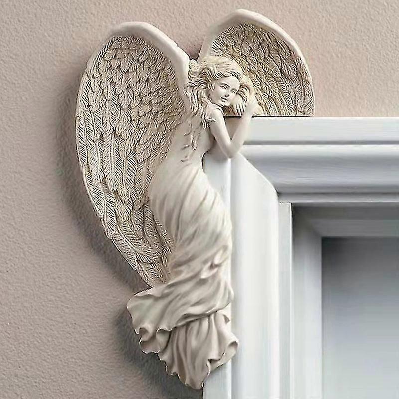 Cadre de porte Angel Wing Sculpture Simulation Déesses Action Posture Home Chambre Salon Rétro Décoration Murale Cadre Ange