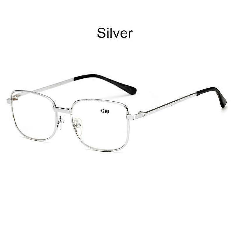 Metal Frame Square Reading Glasses with Diopter Lens