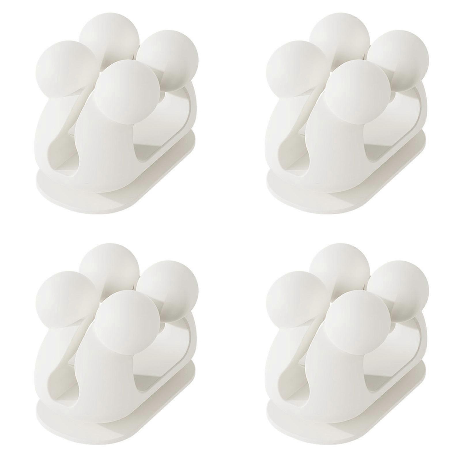 4Pieces Silicone Wall Hooks With Strong Adhesion Stable Hangers For Various Use In Bathrooms Bedrooms And Kitchens White