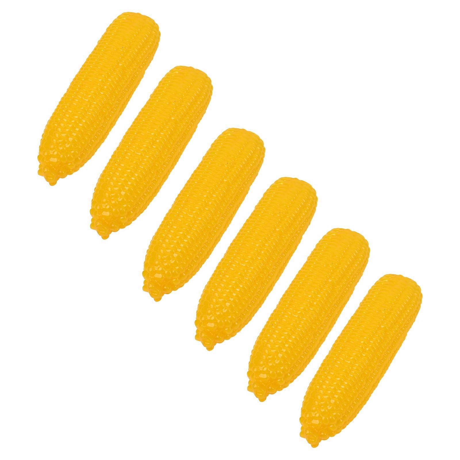 6Pcs Artificial Corn Models Realistic Simulation Vegetable Models for Thanksgiving Decoration Kitchen Vegetable Toy