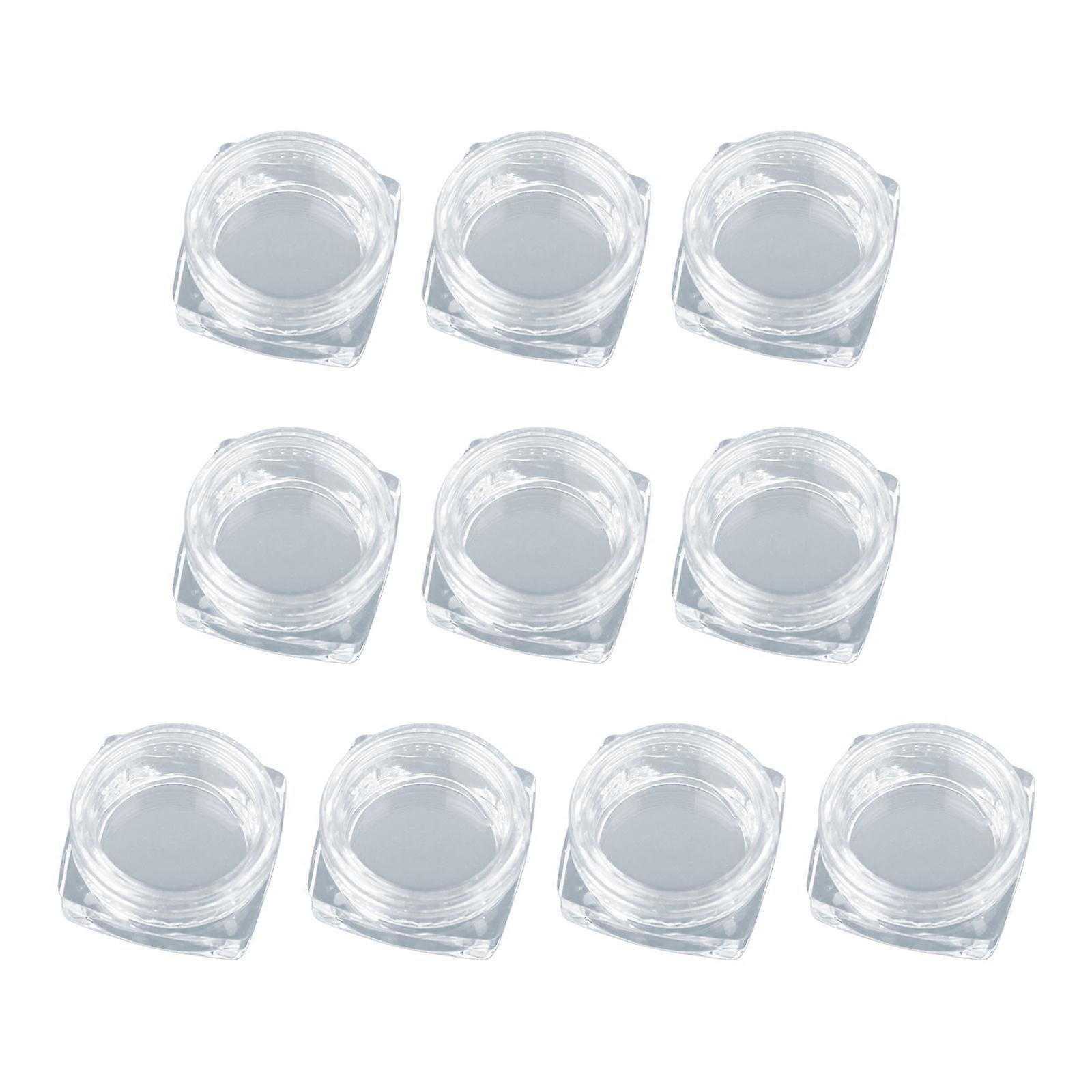 1/10pcs Square Clear Container Jar 3g Plastic Empty Storage Box Eyeshadow Case Cream Glitter Beads Organizer Boxes