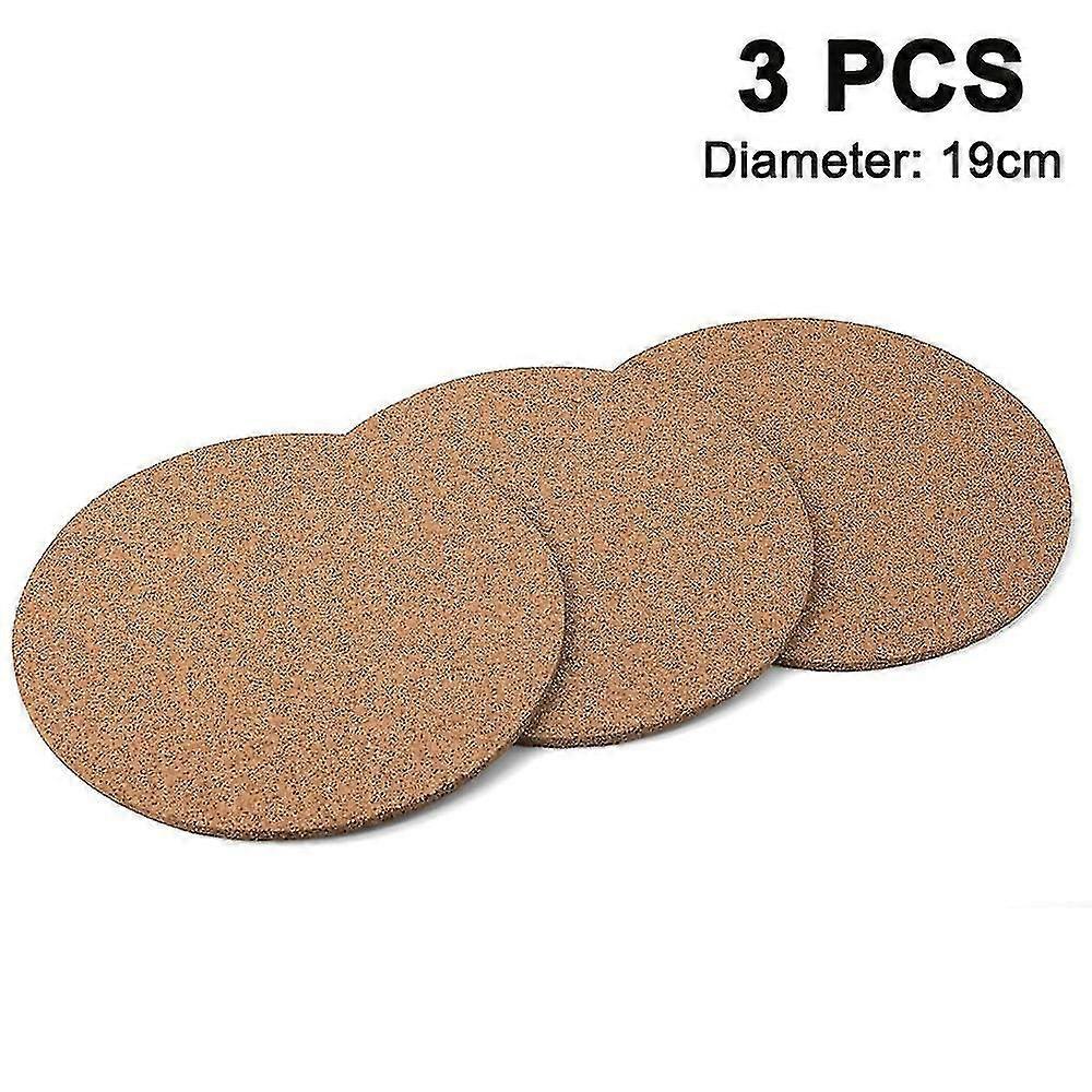 3 Pack Cork Drink Coasters Round 1cm Thick -home Bar And Kitchen