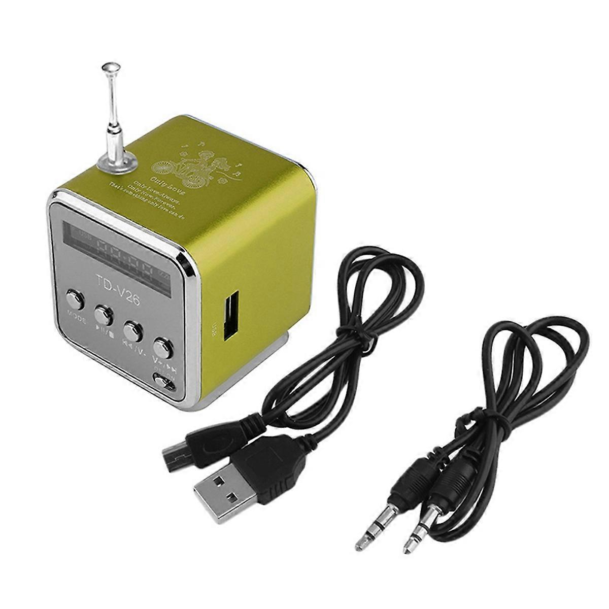 便携式迷你 USB 扬声器 MP3/4 音乐播放器支持 SD TF 卡 USB2.0 立体声 FM 收音机