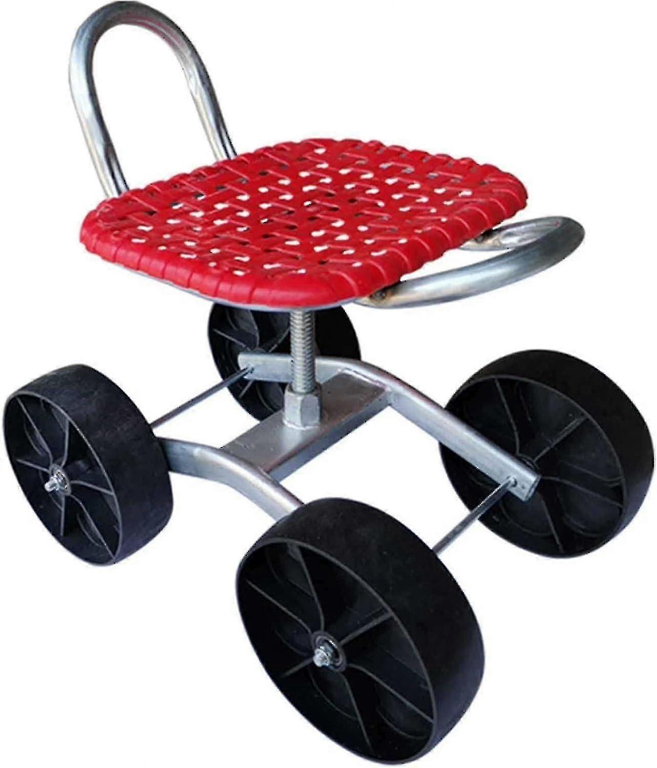 4 عجلة حديقة المتداول مقعد العمل، ارتفاع قابل للتعديل قوي حديقة البراز، 360 درجة قطب البستنة