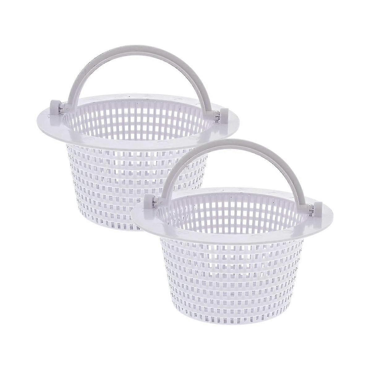 Swimming Pool Skimmer Replacement Basket with Handle, 2 Pack - Above Ground Pool Thru-Wall Skimmer Baskets