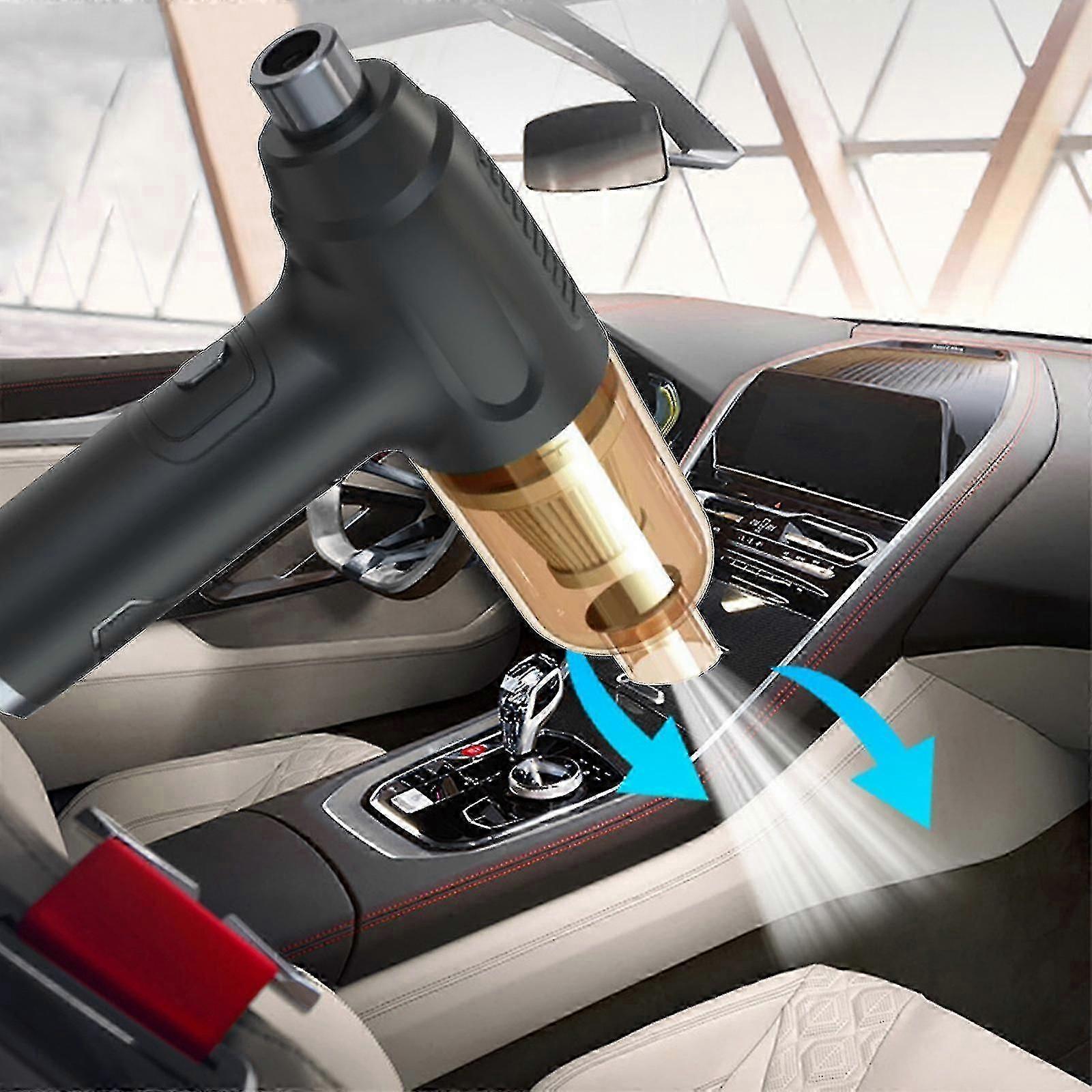 Aspirapolvere portatile 3 in 1 Soffiatore per aspirapolvere Pulitore per tastiera compressa senza fili Pompa ad aria elettrica per la pulizia dell'auto con 2 modalità