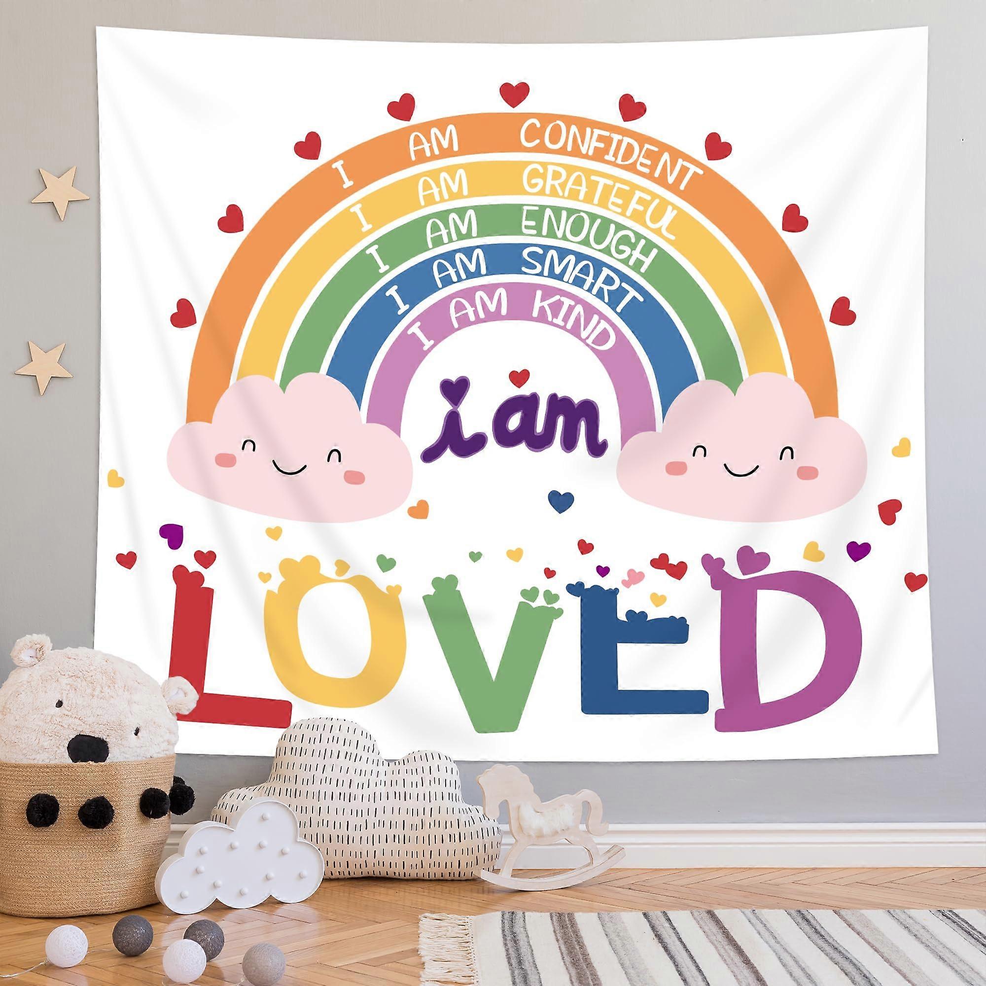 Rainbow Cartoon Inspirational Tapestry Wall Decor for Bedroom 59