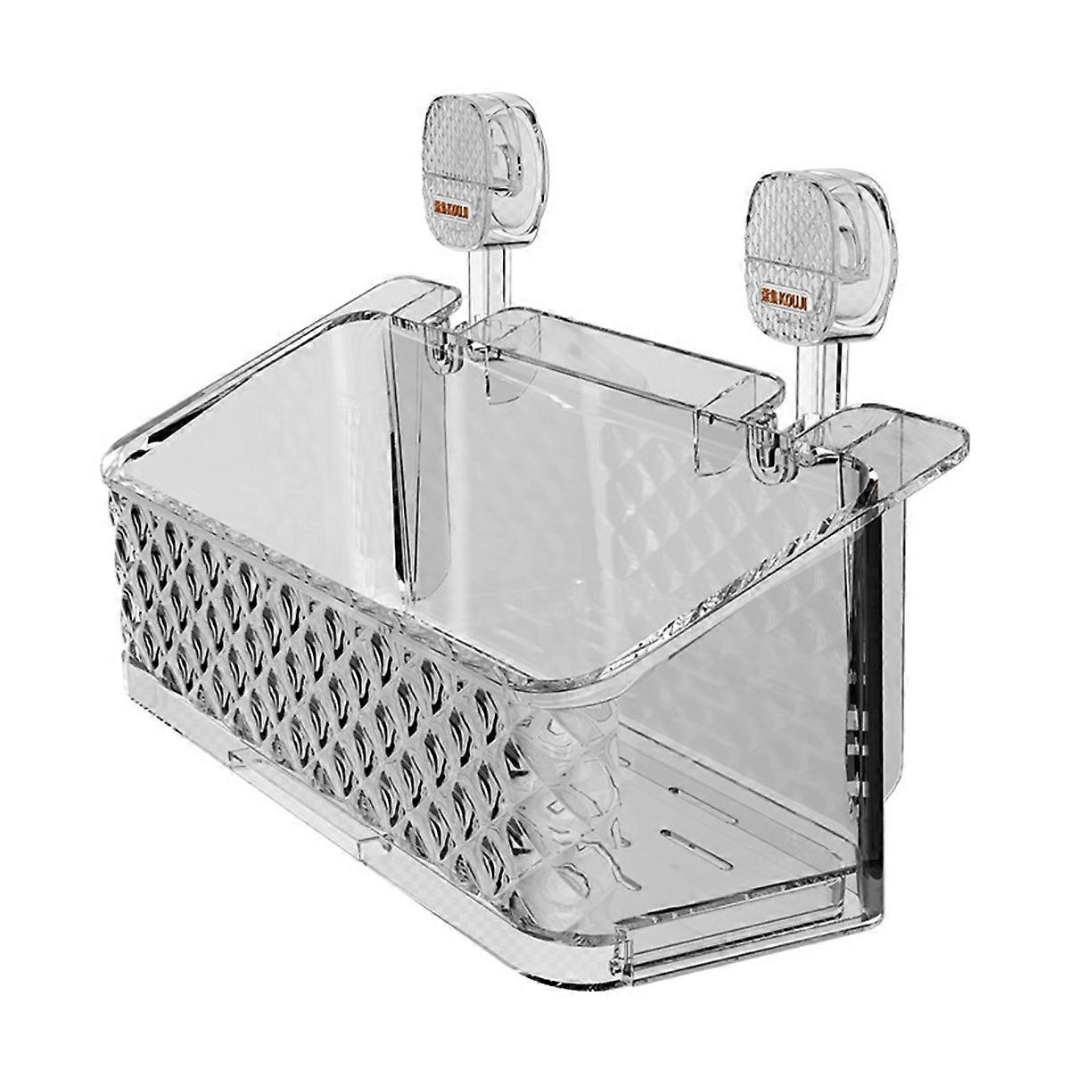 Suction Cup Storage Box, Wall-Mounted Organizer, Bathroom or Kitchen