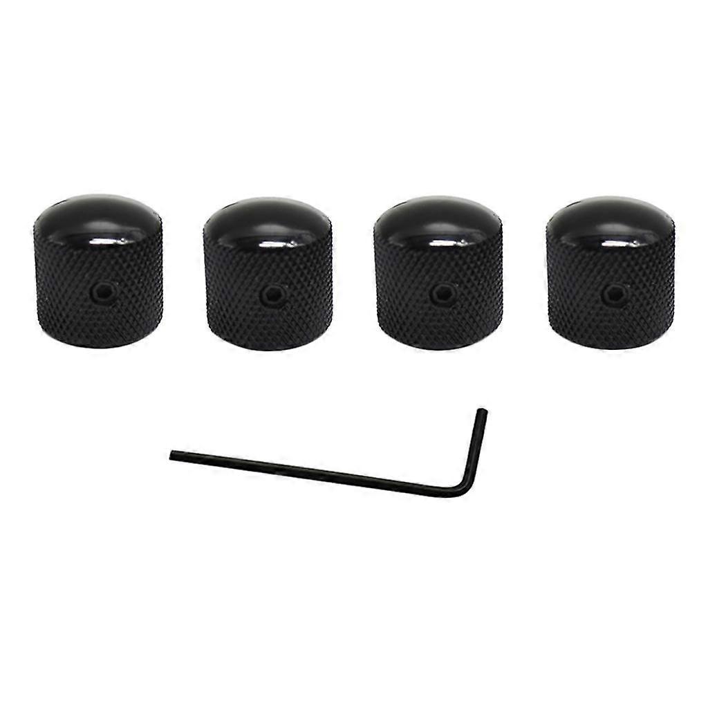 4Pcs/Set Black Metal Dome Tunning Knob Volume Control Buttons for Bass