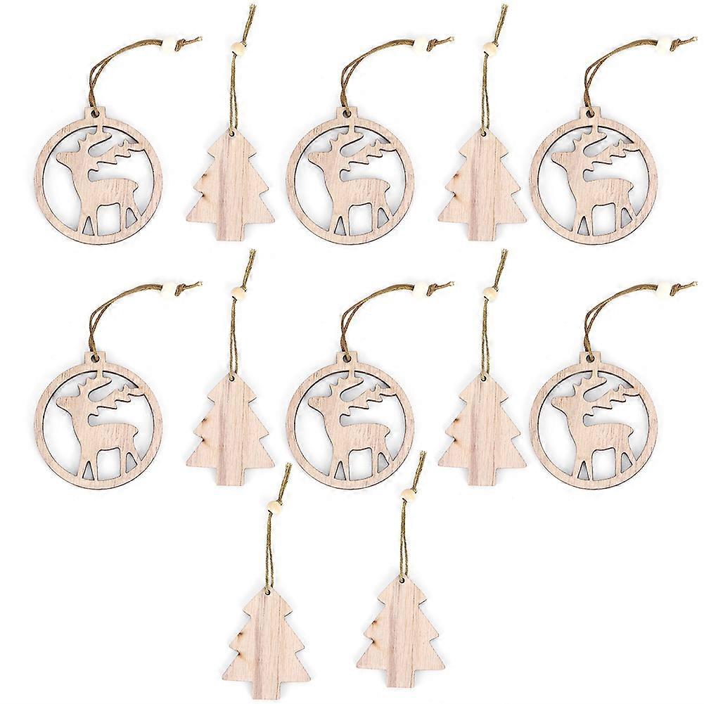 Hollow Out DIY Christmas Hanging Ornament Set, 12Pcs Decorative Tree Decorations, 3D Xmas Crafts, Type C