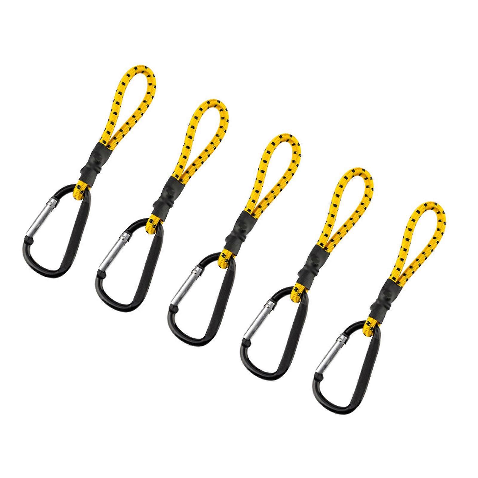 5pack Multicolour Elastics Cord Strong Elastics Rope with Hook Bungee Cord Camping Accessory  Yellow and black