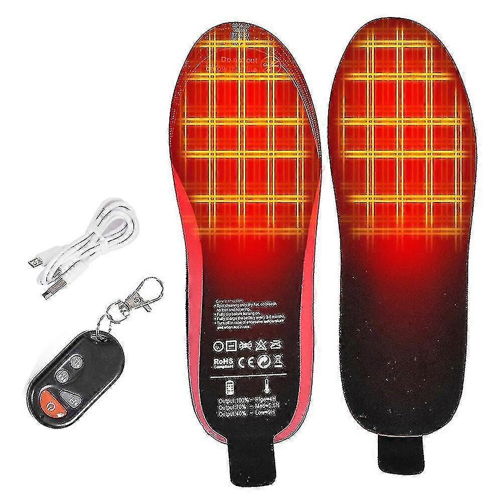 1 Pair Heated Insole With Remote Control Foot Warmer For Hunting Sx