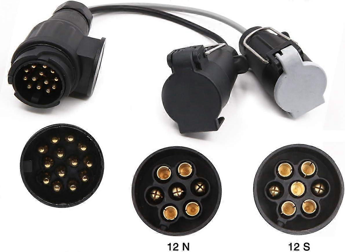 Trailer Socket Converter For Seamless Towing, European Standard Trailer Secure Connection Waterproof Easy Install, Plastic Housing Rust Prevention 13