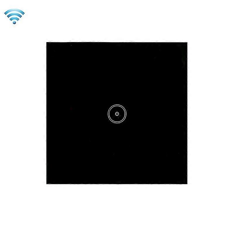 Wifi Wall Touch Panel Switch Voice Control Mobile Phone Remote Control, Model: Black 1 Gang (Single Firewire Zigbee )