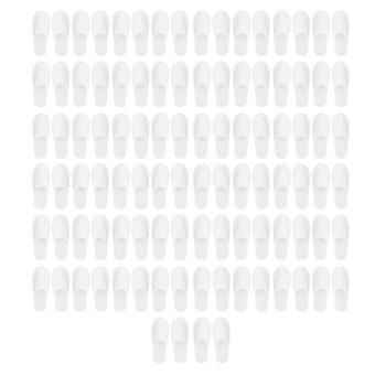50Pairs valkoiset 4mm kuitukankatut kertakäyttöiset liukumattomat tossut kotihotellin matkalle 27x10.5cm