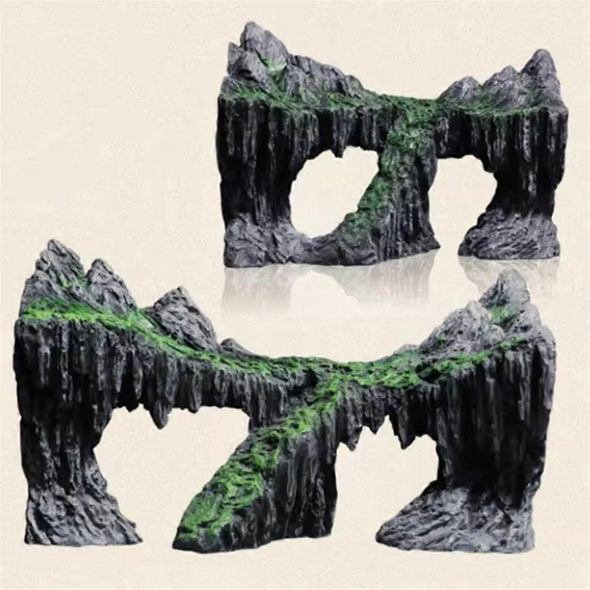 Décoration d'aquarium en forme de montagne rocheuse simulée, A